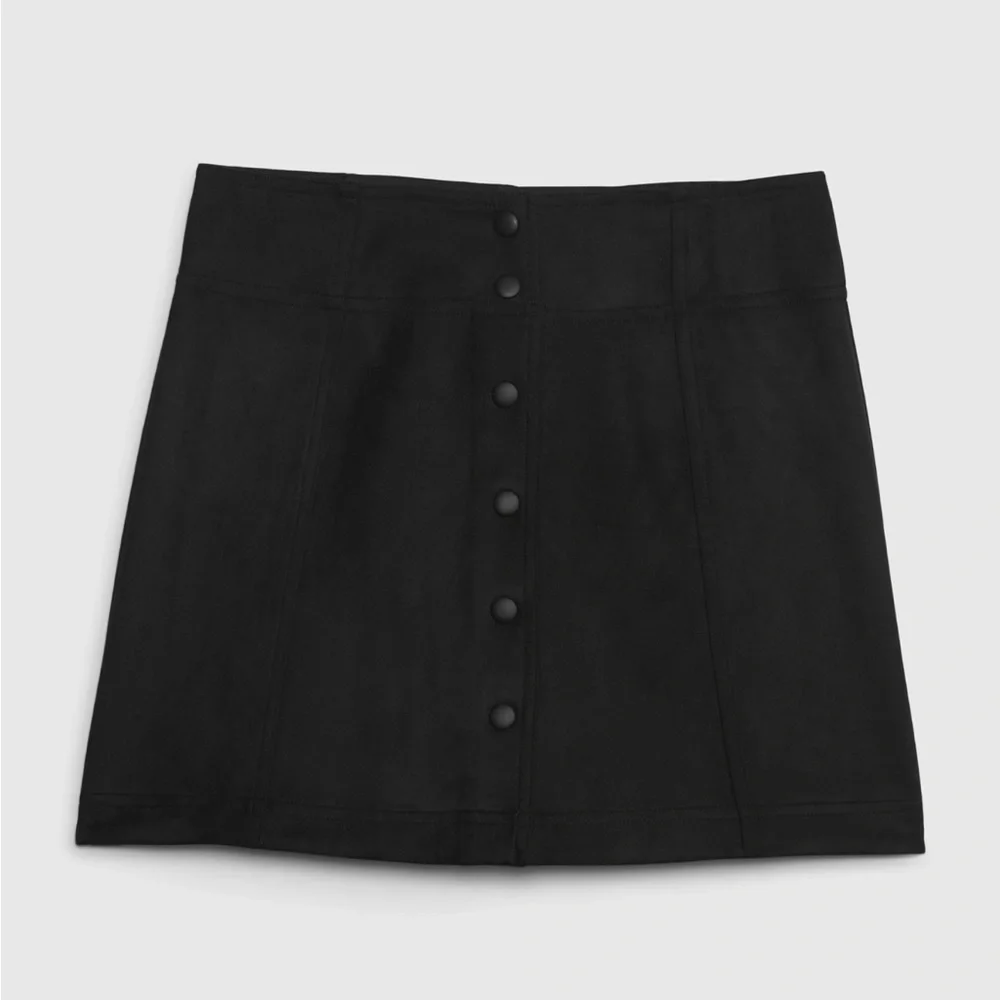 ❤️ GAP SUEDE BLACK SKIRT NEW SIZE 0 - Picture 7 of 7